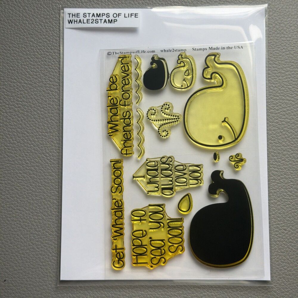The Stamps of Life  Stephanie Barnard Stamp Set Whale to stamp with sentiments